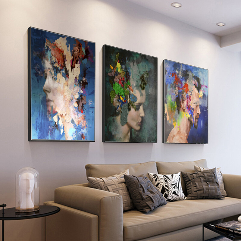 Figura pintura de la lona carteles impresión sobre lienzo arte de pared imagen abstracta para vivir casa habitación decoración pintura abstracta sin marco