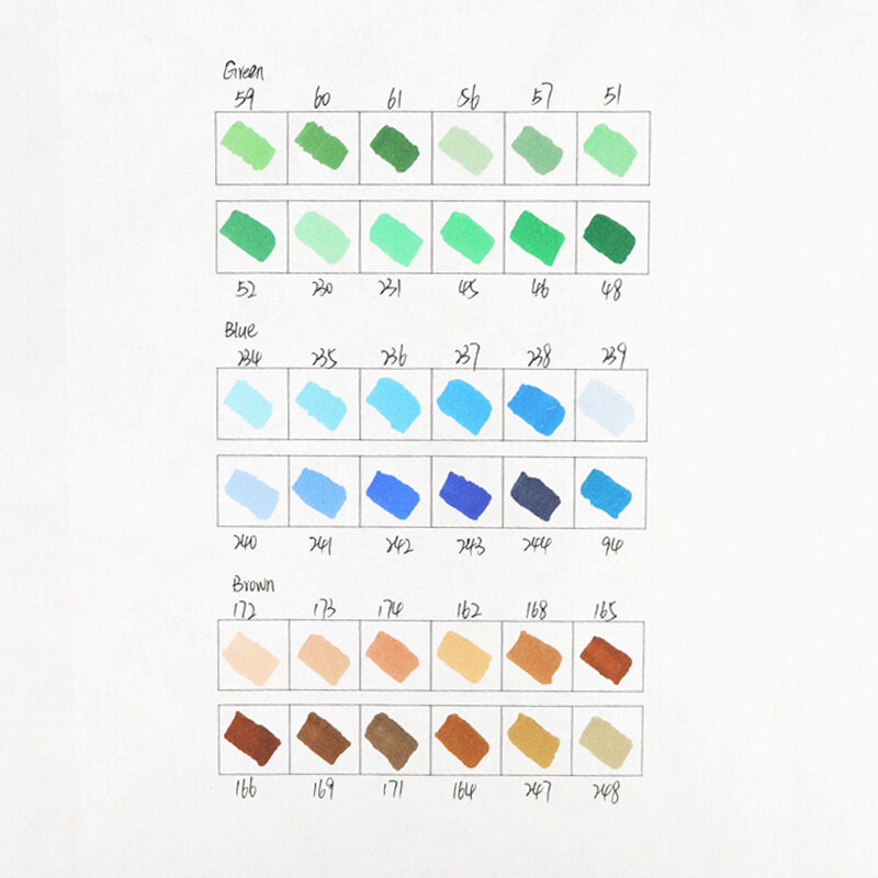 Набор спиртовых двусторонних маркеров Finecolour EF100, для рисования манги