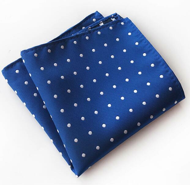 RBOCOTT Heren Pocket Pleinen Dot Patroon Blauwe Zakdoek Mode Zakdoek Voor Mannen Pak Accessoires 25 cm * 25 cm