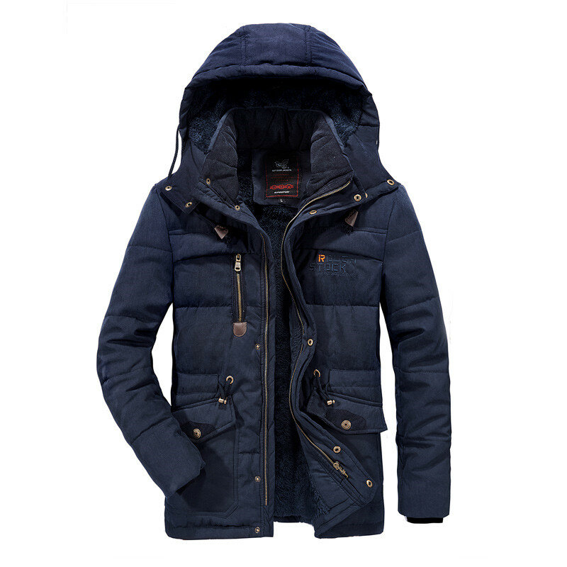 Parka chaude à capuche pour homme, manteau d'hiver en fourrure épaisse, grande taille 6XL 7XL 8XL