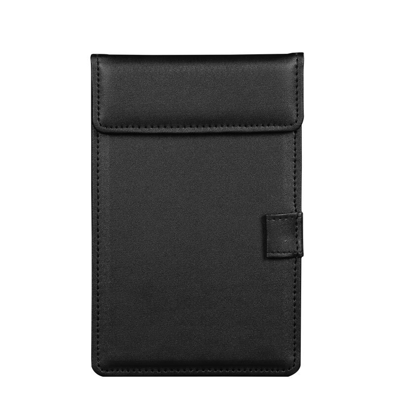 A6 Magnetic Paper Clamping Board File Folders Restaurant Menu Clipboard Cover PU Leather Bill Holder Black 18.5*12CM