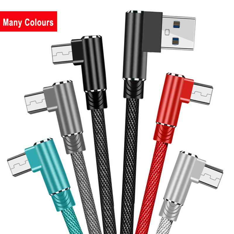 OLAF 90 Degree Micro usb cable Fast charging cable For Phone Game Right angle Mobile phone cables USB micro 2.0 Cable Android