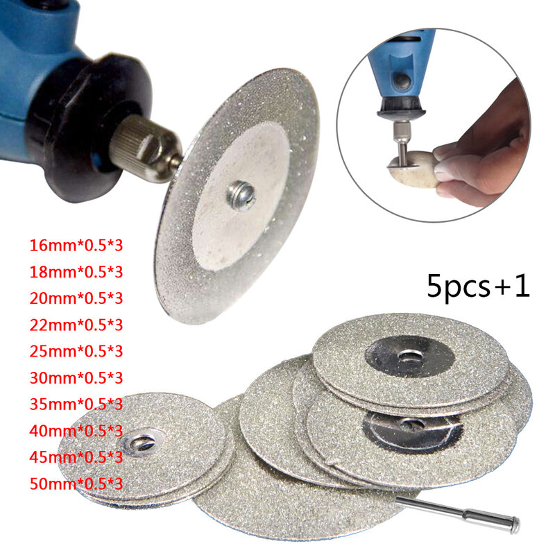 10pcs Circular Saw Blades Diamond Cutting Wheel Discs Mandrel For Rotary Tool