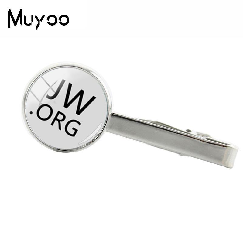 2018 New Steampunk Jehovah's Witnesses Tie Clip JW.ORG High Quality Clip Round Hand Craft Jewelry Glass Dome Clips