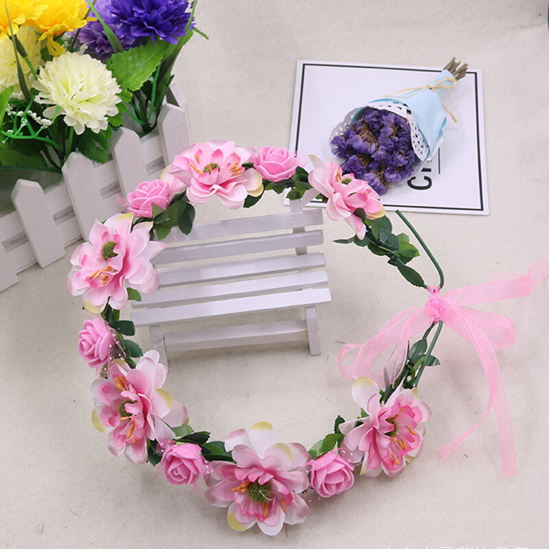 BalleenShiny-corona de flores para niña y bebé, diadema Floral nupcial, accesorios para la cabeza, Tiara de dama de honor