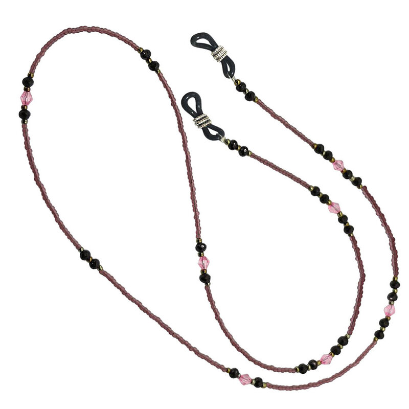 Purple Crystal Glasses Chain Beads Cord Sunglasses Retainer Spectacles Lanyard Chain Holder Strap