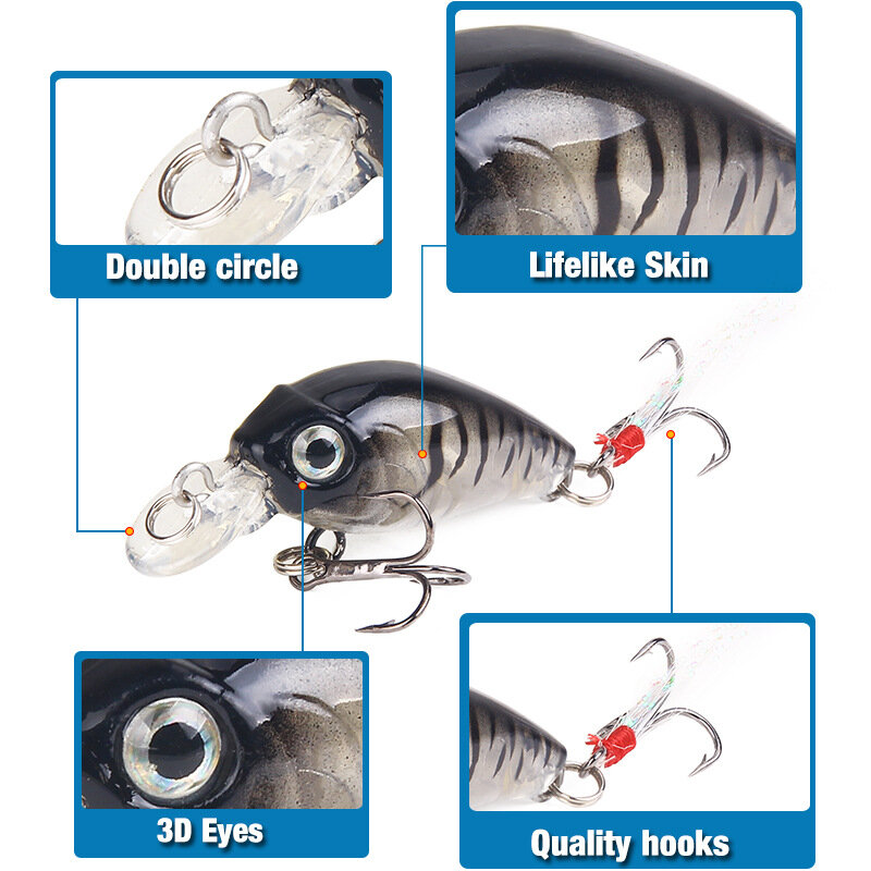 Señuelo de pesca duro Artificial, cebo Crankbait de 45mm y 4,1g, wobbler, Japón, Topwater, Minnow