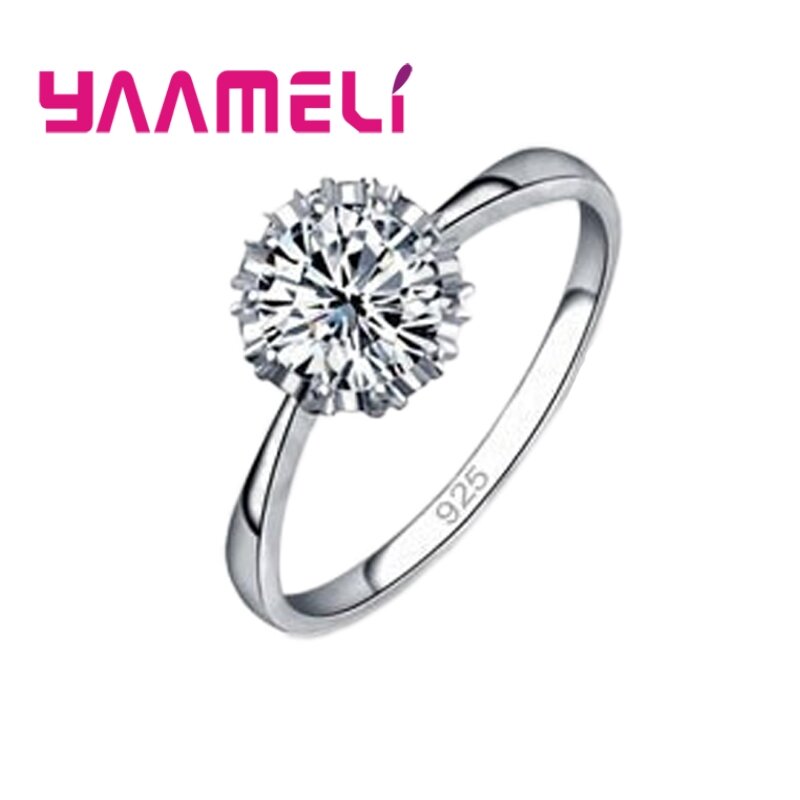 AAA фианитовые циркониевые кольца YAAMELI для женщин Свадебные обручальные ювелирные изделия модное кольцо обещания аксессуары кольцо