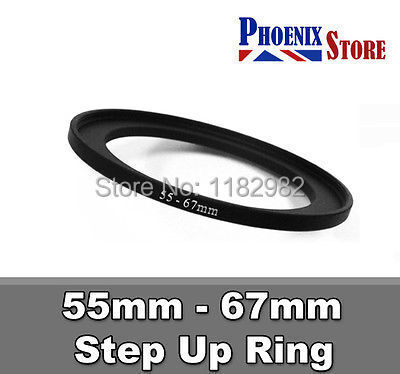 Lensa cincin Adaptor 55 mm - 67 mm 55 - 67 mm 55 sampai 67 meningkatkan Ring Filter melangkah Adaptor Adaptor hitam