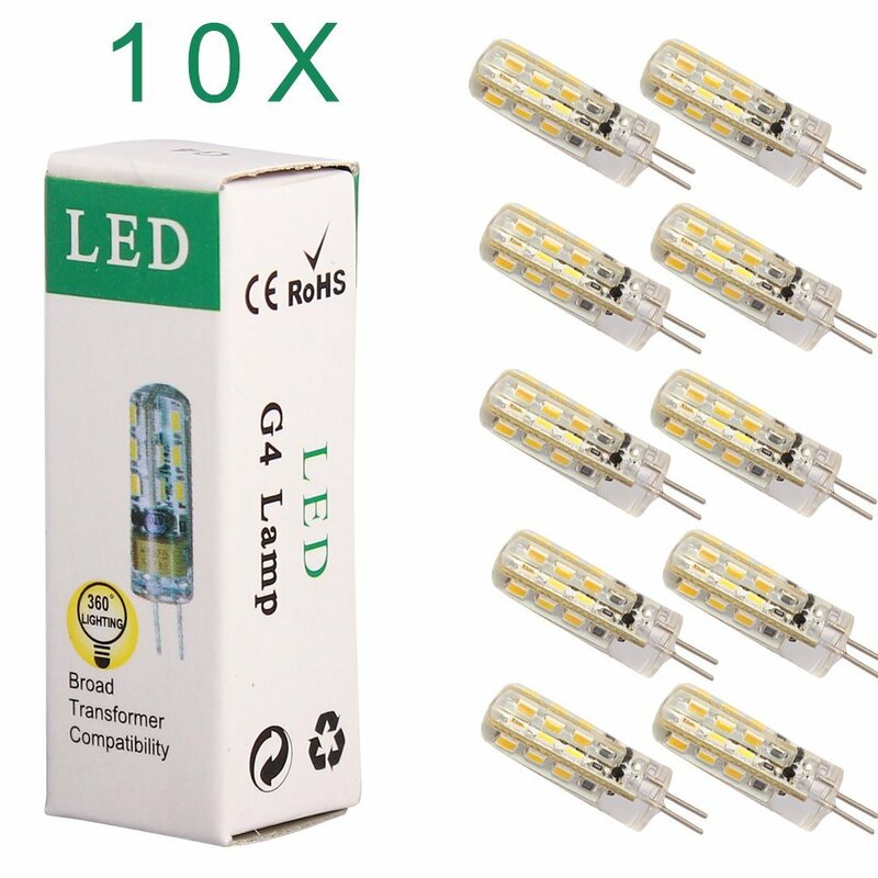 Dimmable G4 LED Bi-Pin Lights, 24 LEDs, 3014, DC 12V, quente, frio, branco, iluminação doméstica, 1.5W, 10Pcs