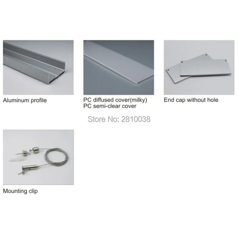 50 X1M Sets/Lot New arrival led aluminum profile and Super wide U pendant light for recessed wall or suspension lamps