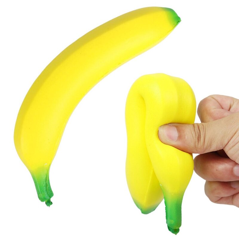 Kawaii Squishy banan ze sztucznymi owocami PU miękka wolno wyciskanie paski do telefonu pachnące zabawki dla dzieci odprężające