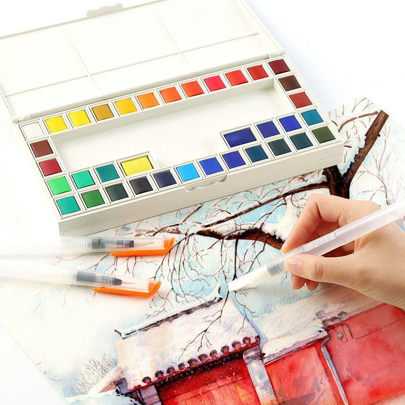 DINGYI 전문 물 펜 색칠 소프트 예술적 브러시 드로잉 수채화 그림 달 필 펜 세트 미술 용품