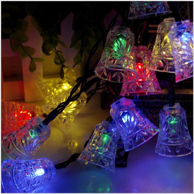 5M 20Leds Christmas Bell Led String Zonne-energie Fairy String Lights Lampen Voor Holiday Party Wedding Verjaardag Thuis decoratie