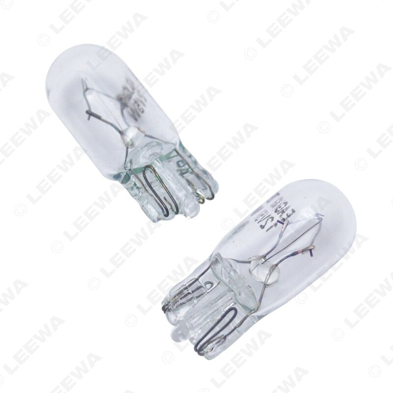 LEEWA 50pcs Warm White Car T10 168 192 Wedge 12V 5W Halogen Bulb External Halogen Lamp Replacement Dashboard Bulb Light #CA2109