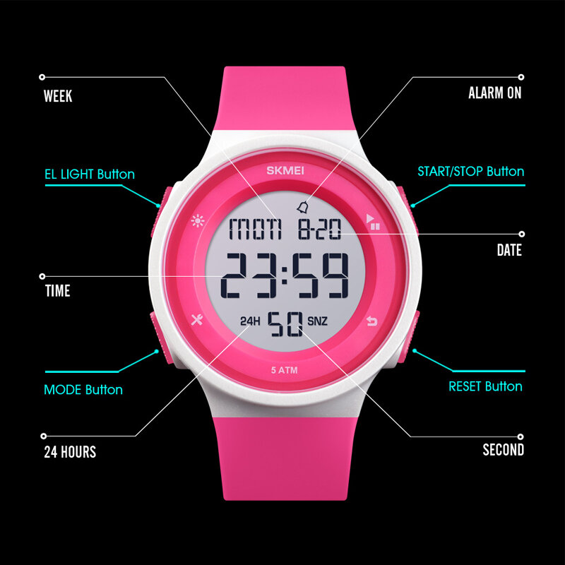 SKMEI 1445 어린이 디지털 시계 브랜드, 심플 크로노그래프 스포츠 손목시계, 방수 전자 시계, 어린이 선물