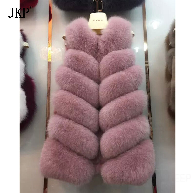 Chaleco de piel de zorro 100% Real para mujer, abrigo de piel de zorro Natural de alta calidad, ruso, el mejor regalo de invierno