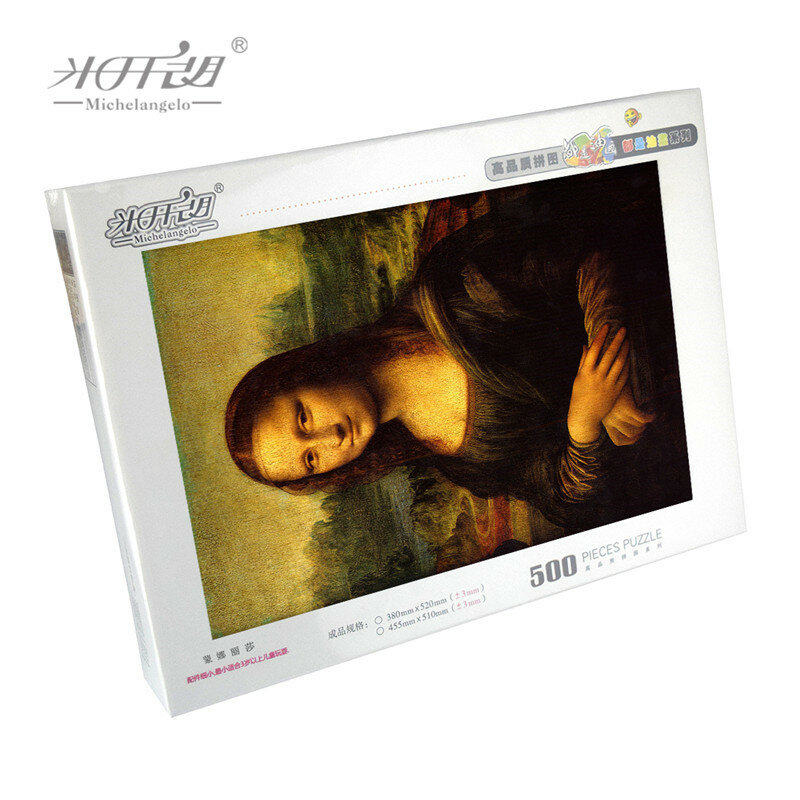 Michelangelo Puzzle in legno 500 1000 1500 2000 pezzo Mona Lisa di Leonardo Da Vinci giocattolo educativo pittura a olio Art Decor