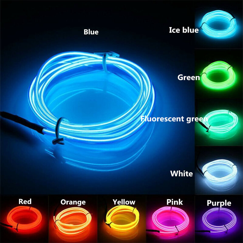 Câble lumineux fluo à LED, flexible et étanche, luminaire décoratif idéal pour une boutique de chaussures ou de vêtements, 1/3/5 m, 3V