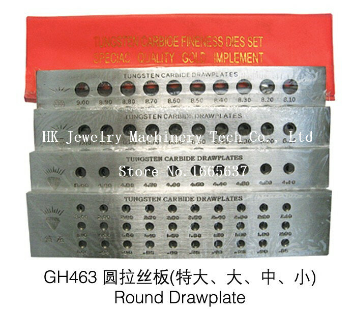 Herramientas de fabricación de joyas de forma redonda, placa de dibujo de carburo de tungsteno, tamaño de agujero 0,26-2,80mm, envío gratis