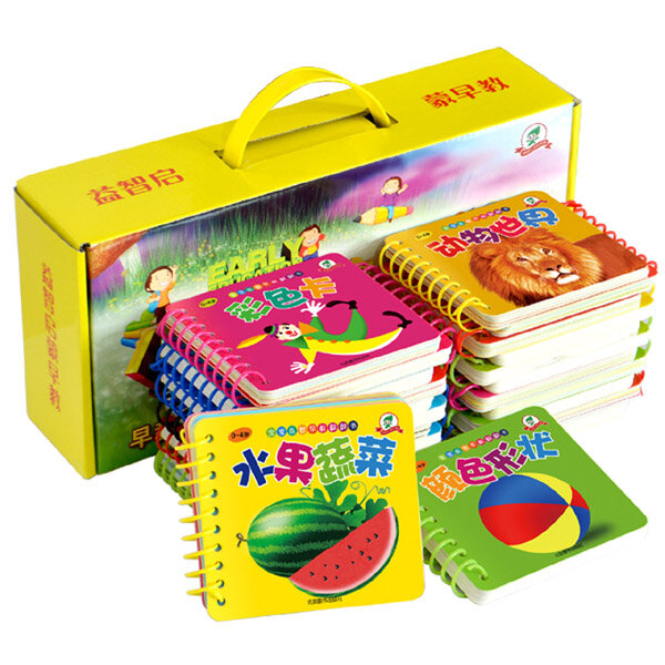 赤ちゃんの就学前学習用の中国語のカード,写真付きの英語の本,10ピース/セット