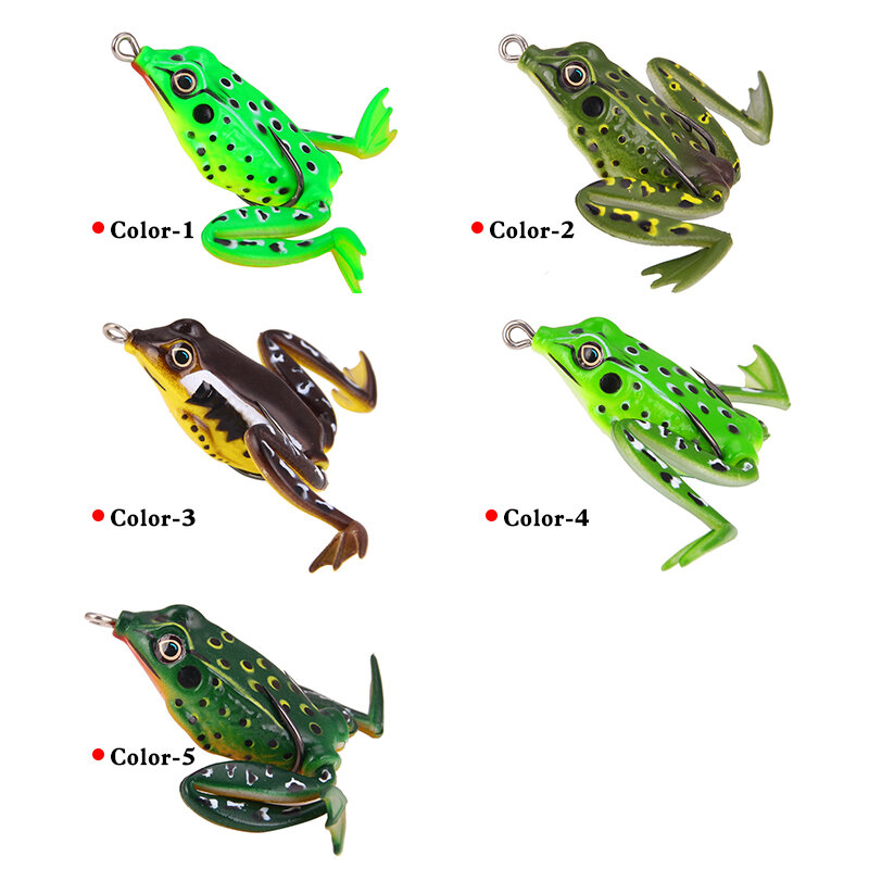 SEAPESCA 1pc Lifelike Imitation Frog Rubber Soft Bait 55mm 12g Artificial 3D Eyes Sharp Hook Frog Lure Bait Pesca Tackle YA183