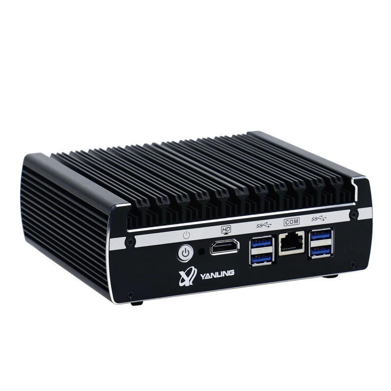 Mini PC pfsense sin ventilador, 6 Ethernet LAN, Intel kabylake core i3 8130u, DDR4 ram, AES-NI, servidor linux, firewall, ordenador para Windows 10