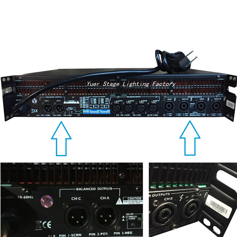 4 채널 FP10000Q 라인 어레이 앰프 NEUTRIK 커넥터, WIMA 커패시터 라인 어레이 전문 사운드 전력 증폭기 라인