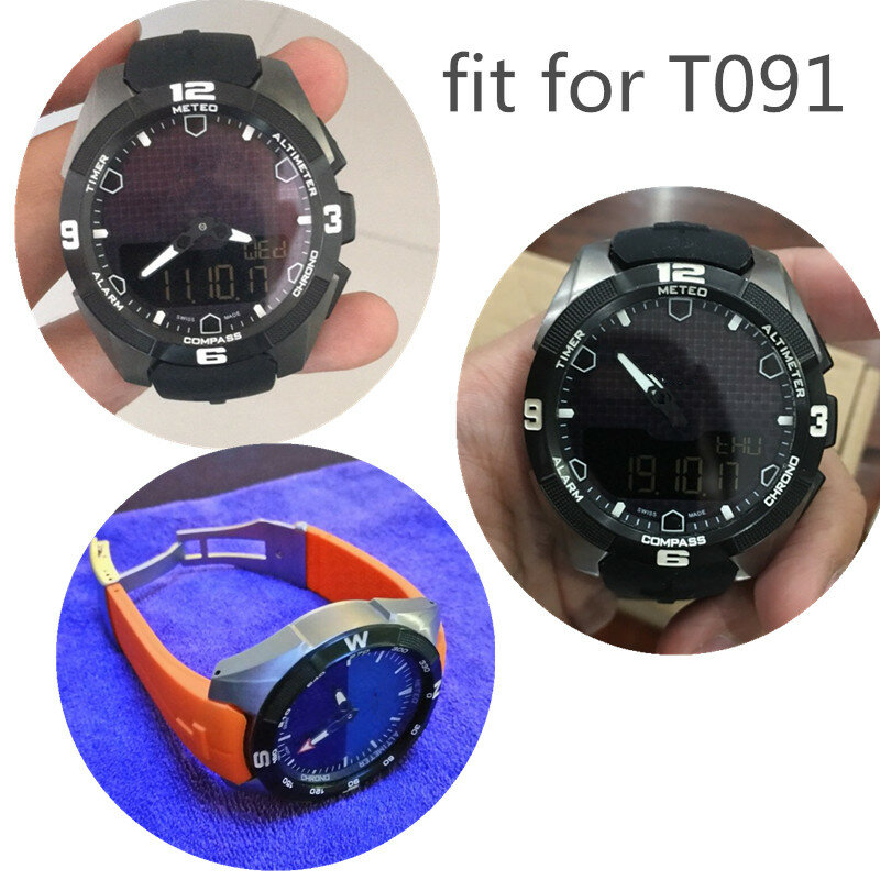 Rubber Watchband for Tissot 1853 Watch Strap Sports Touch T013420A T047420 T091 Solar Bracelet Silicone Bracelet 21mm Blue Gray