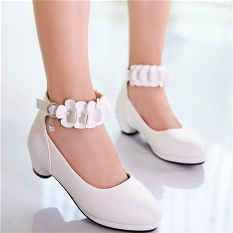 2019 girls princess shoes spring autumn small high-heeled girls single shoe students children show shoes for 3-12 years children