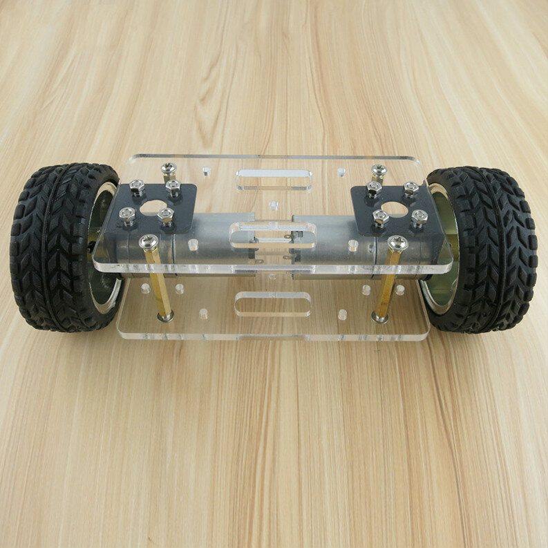 JMT Acrylic Plate Car Chassis Frame Self-balanced Two-drive 2 Wheel 2WD DIY Robot Kit 176*65mm Invention Toy F23639