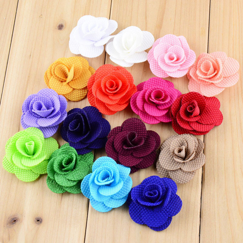 160 cái/lốc, 4 CM Petite Roses Flower, Linen Vải Hoa, vải bố vải DIY Hoa
