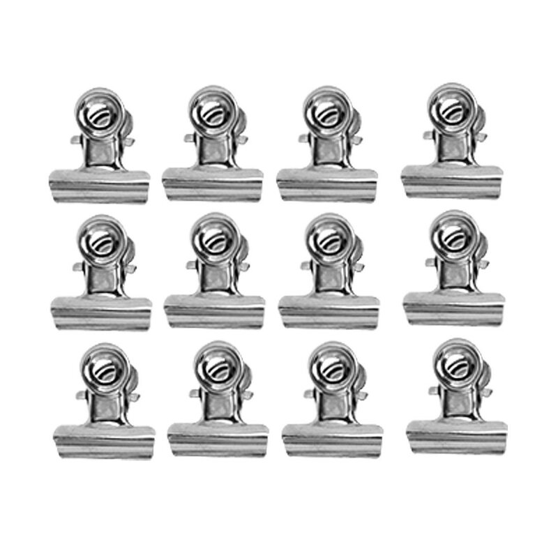 Affordable 12 PCS Silver Tone Metal Office Paper Document Binder Clips 20mm