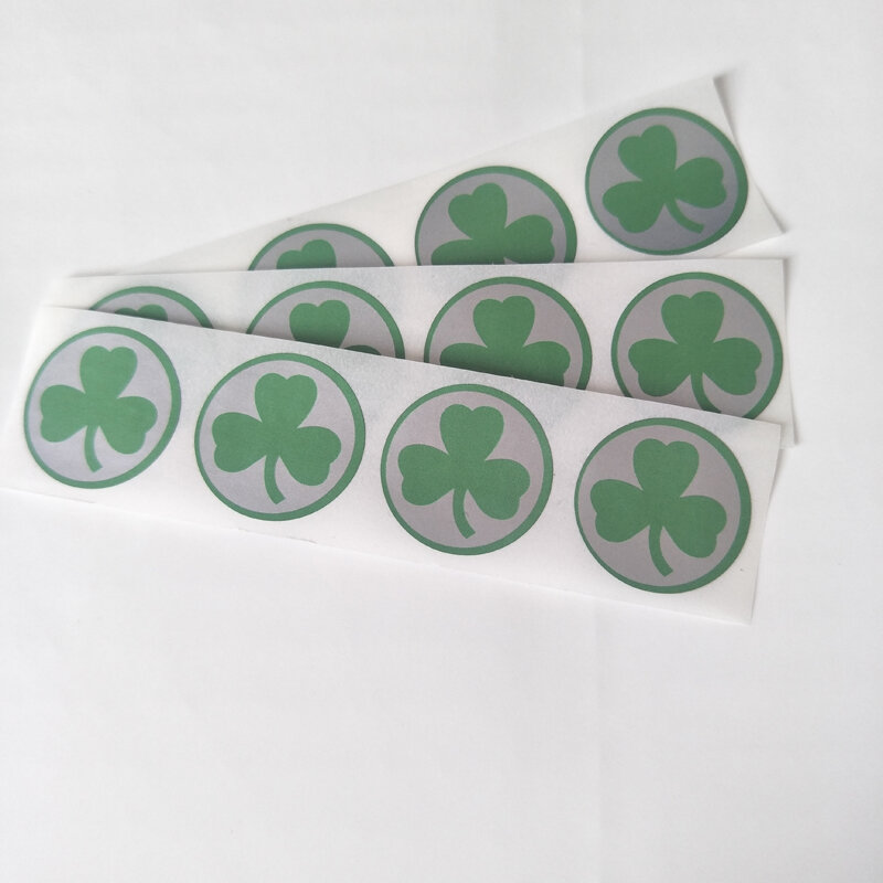 100Pcs Clover Scratch Off Sticker 25mm 1" Inch Round  Blank For Secret Code Cover Home Game Wedding
