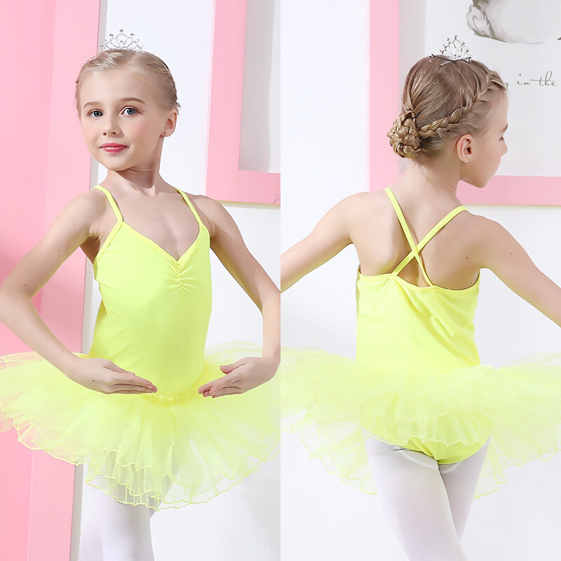 7 ألوان لطيف الفتيات الباليه فستان للأطفال فتاة الرقص ملابس الاطفال الباليه ازياء للبنات ملابس رقص الجمباز فتاة Dancewear
