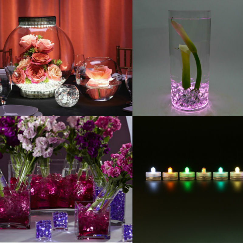 12 Stks/set 100% Waterdichte Led Tea Light Voor Bruiloft Evenementen Feestdagen Bloemstuk Decoratie Dompelpompen Led Licht