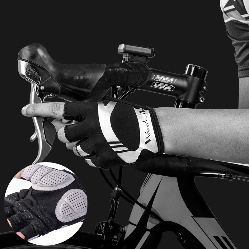 Roue Up gants de cyclisme sport été Anti-sueur GEL gants de vélo anti-dérapant respirant demi doigt gants de vélo pour hommes femmes