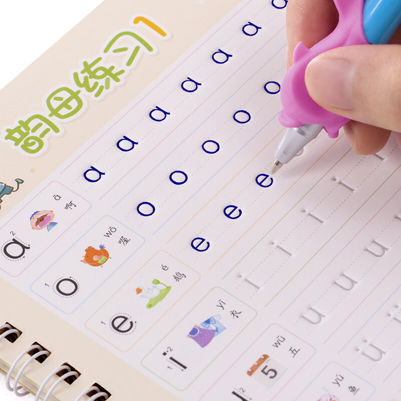 5 pçs/set crianças alunos copybook para a escola sulco chinês personagem exercício iniciantes frutas & legumes/pinyin/números