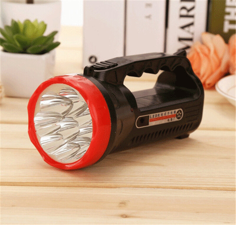 9LED hand-held flashlight led rechargeable spotlight hunting portable charging outdoor camping field lantern searchlight