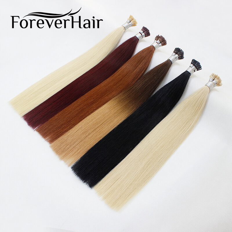 Forever hair-extensão de cabelo humano remy, 1g/s, 16 ", 18", 20 "e 24", queratina, cabelo liso, 50g/pac