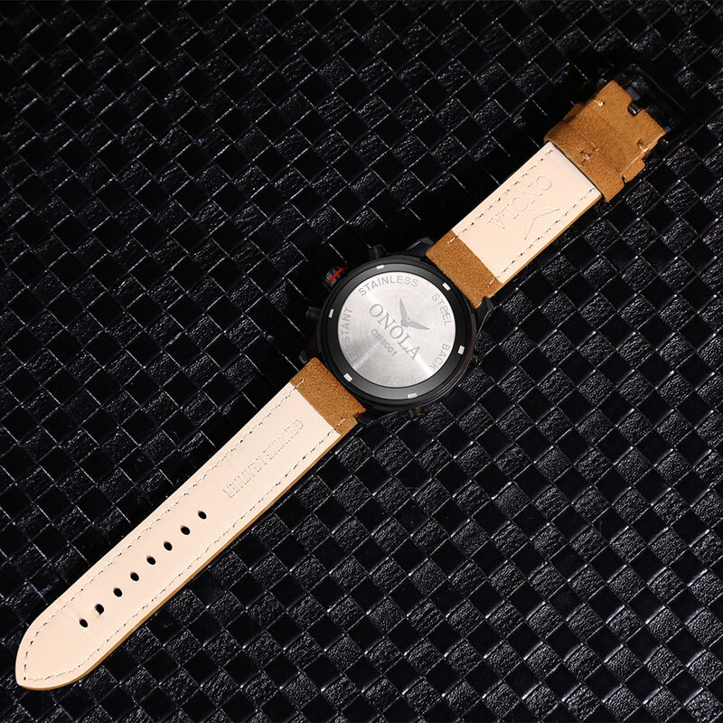 ONOLA reloj de pulsera de cuarzo militar con doble pantalla para hombre