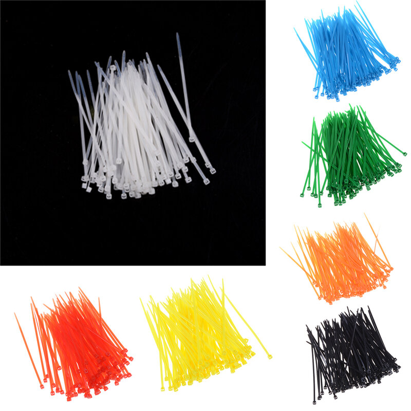 Wholesale 100Pcs 3*100mm width 2.5mm Colorful Factory Standard Self-locking Plastic Nylon Cable Ties,Wire Zip Tie