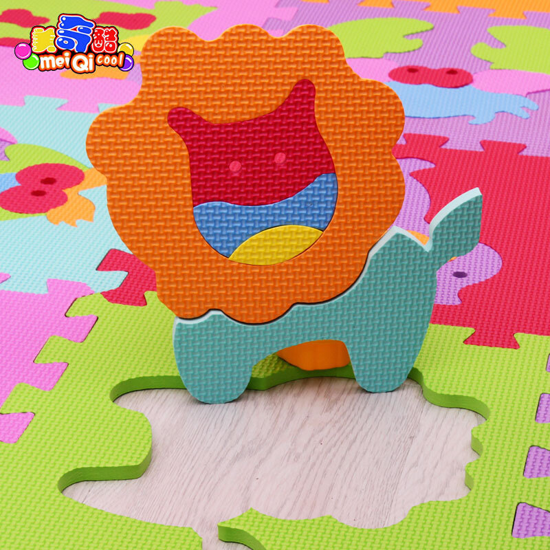 Meiqicool-tapete infantil colorido, quebra-cabeças, 18 peças, 36 espaços, para crianças, brinquedo educativo, macio, para engatinhar