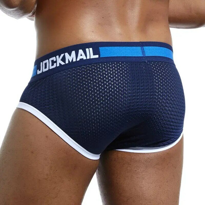 JOCKMAIL Neue entworfen Marke Männer Unterwäsche Slip Slip Mesh Shorts Cueca Homosexuell männer Unterwäsche sexy Männlichen höschen Atmungsaktive Baumwolle