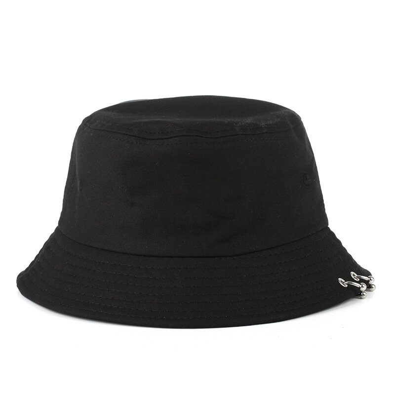 Anillo Harajuku cubo sombrero hombres mujeres k pop bob al aire libre Playa Sol sombrero negro amarillo moda Panamá pescador pescando sombrero 2019