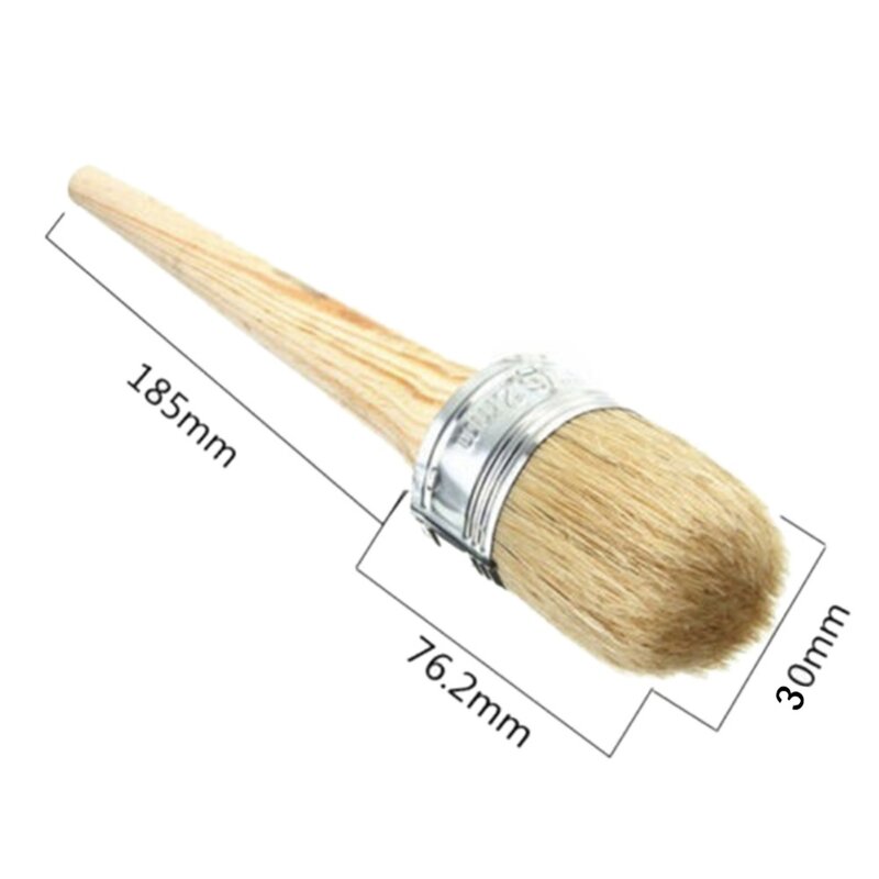 New Home Use Brush Wooden Handle Painting Wax Brushes 185mm Long Round Bristle Chalk Oil Paint DIA 20mm/30mm