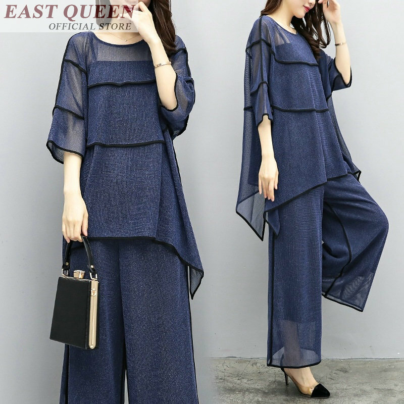women suit sets prairie chic two piece suits pullover half batwing sleeve tops elastic waist solid draped clothing set DD848 L