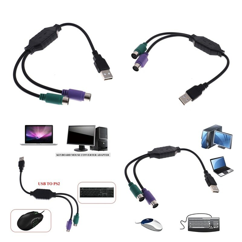 عالية الجودة 31 سنتيمتر USB إلى PS/2 مهائي كابلات محول لوحة مفاتيح وماوس محول محول ل PS2 واجهة موصل