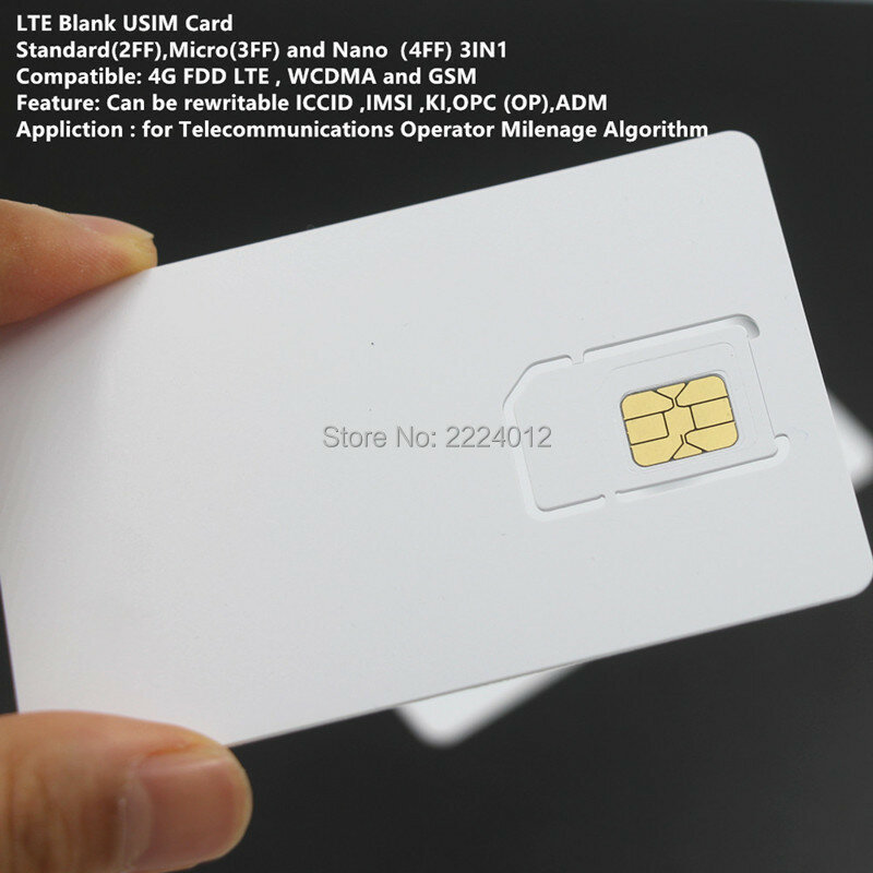 10 PCS Beschrijfbare Programmeerbare Blank SIM Usim-kaart 4G LTE WCDMA GSM Nano Micro Sim-kaart 2FF 3FF 4FF voor Telecom Operator