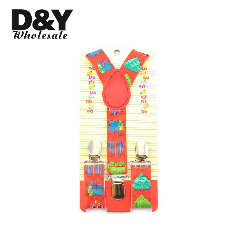 Hot 36 Designs Children Boy Girl Clip-on Braces Galaxy Cartoon Striped Heart Music Suspender Y-back Adjustable Elastic Straps